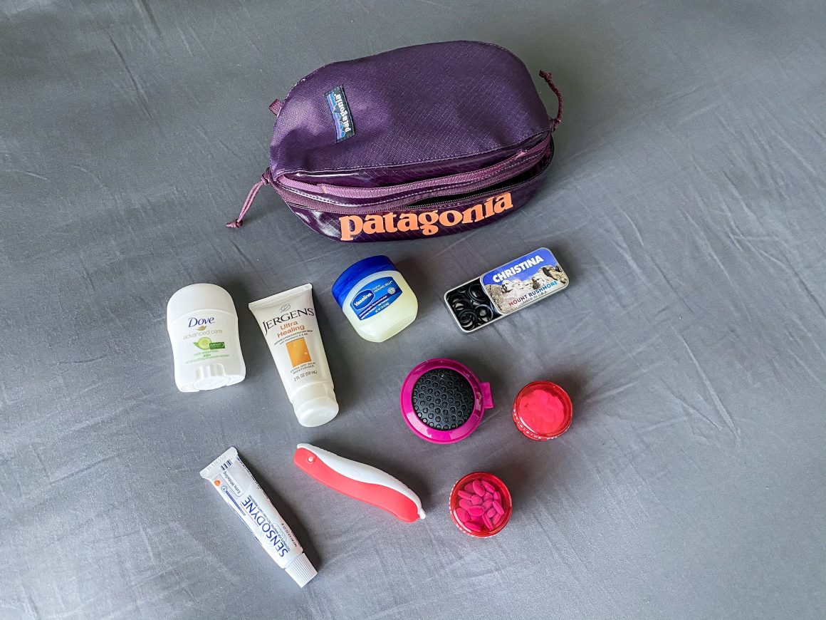 Photo of what I pack in my toiletry bag