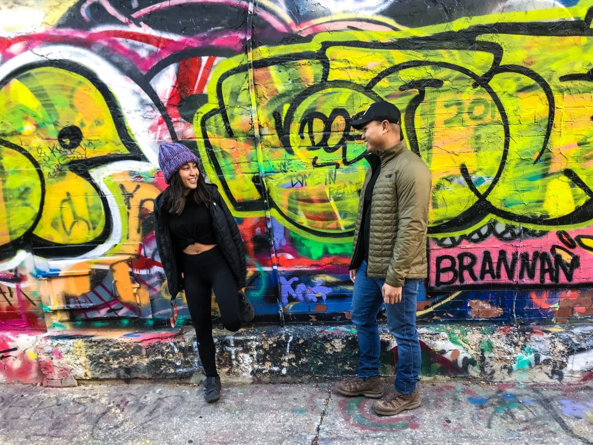 Photo of Christina and Emil in Art Alley, Rapid City, South Dakota